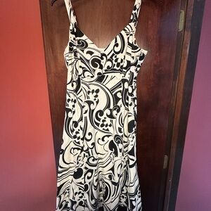 Apt. 9 Black and Cream Swirl Midi Dress
